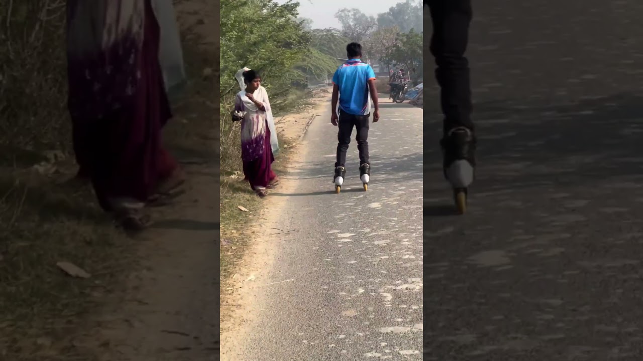 girls reaction on the road 