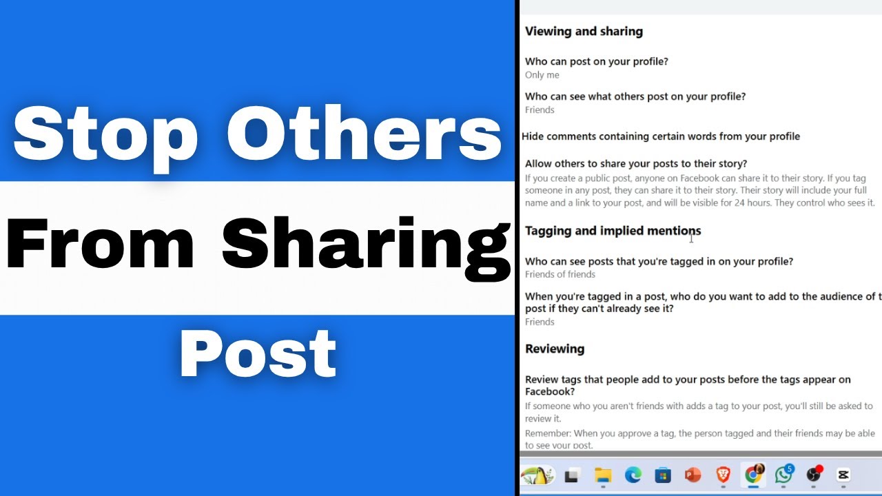 How To Stop People From Sharing Your Post On Facebook - YouTube