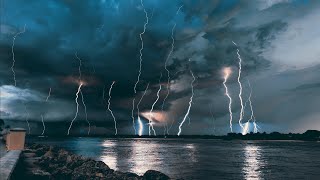 CRAZY Lightening Storm Hits Florida Coast Satisfying!