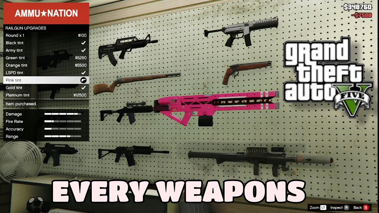 Buying All Weapons In GTA 5 From Weapon Store YouTube 