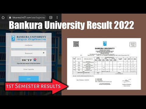 Bankura University Result 2022 || 1st Semester exam results bankura University