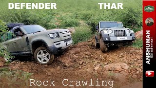 Rock Crawling with Landrover Defender and Mahindra Thar 2020 | Offroading