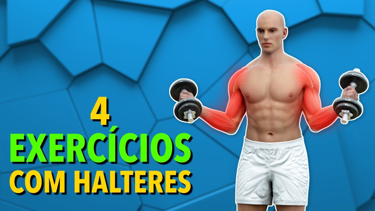 4 EXERCÍCIOS COM HALTERES PARA BRAÇOS E OMBROS - YouTube