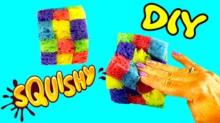 ЖЕЛЕЙНЫЙ Кубик Рубика / СКВИШИ игрушка антистресс из обычных мочалок ЖЕЛЕЙНЫЙ Кубик Рубика / СКВИШИ игрушка антистресс из обычных мочалок