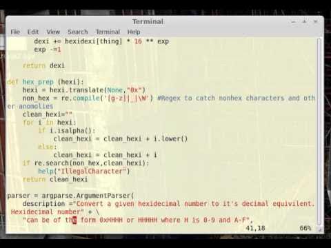 Convert hexadecimal to decimal in python pt 1 - YouTube