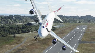 Extremely Hard Landing British Airways Boeing 747 at Gold Coast Airport Australia