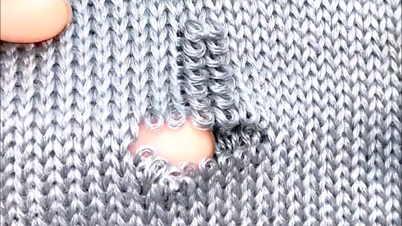 How to Easily Repair Holes in a Knitted Sweater at Home - YouTube