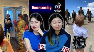 Korean Girls React To 'Military Coming Home Tiktoks' *TRY NOT TO CRY*