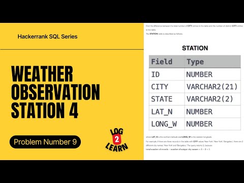 Weather Observation Station 4 – SQL COUNT vs DISTINCT | HackerRank Day 9