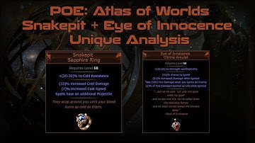 Path of Exile: Atlas of Worlds – Snakepit Ring & Eye of Innocence Amulet Unique Analysis