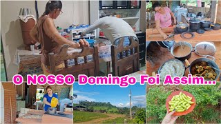 Vlog de domingo | Almoço no fogão a lenha | Vida simples na roça 