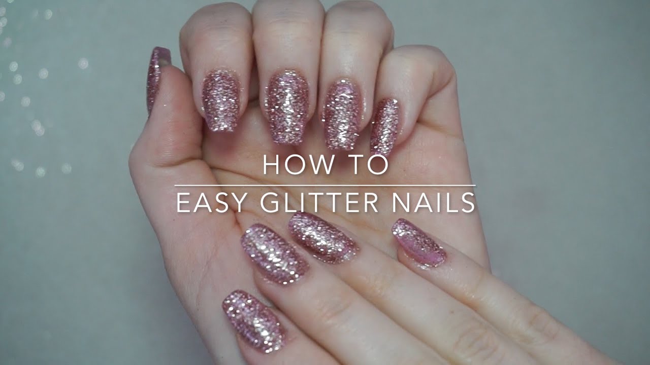 How To | Easy Glitter Nails Rose Gold - YouTube