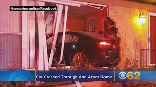 Car Crashes Into Home Overnight In Ann Arbor