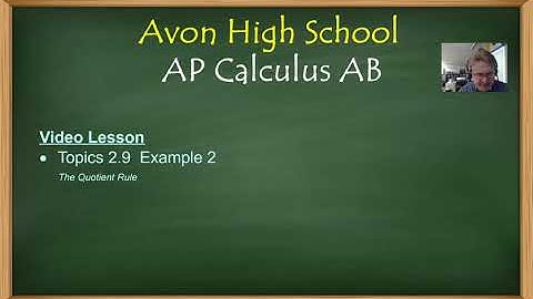 Avon High School - AP Calculus AB - Topic 2.9 - Example 2