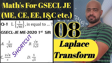 GSECL Maths 08 Laplace Transform I Solution of GSECL Previous Year Questions L {1/√π𝑡}=?