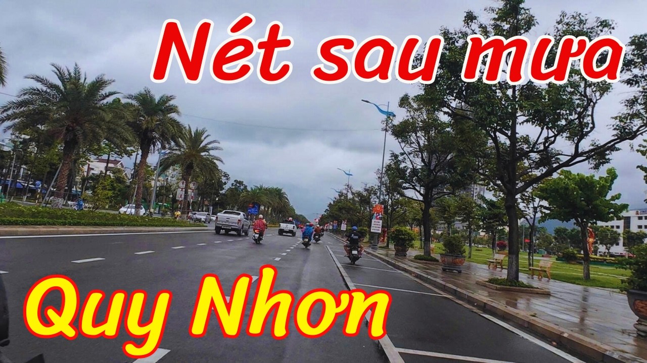 Rainy Morning Motorbike Ride in Quy Nhon, Vietnam #cuocsongquynhon