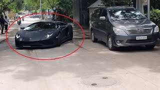 Actor Prabhas Lamborghini Aventador Spotted at his House in Jubilee Hills!!!