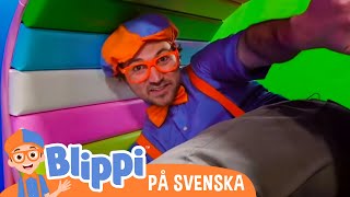 Blippi Svenska | Blippi besöker en inomhus-lekplats | pedagogiska videor för barn