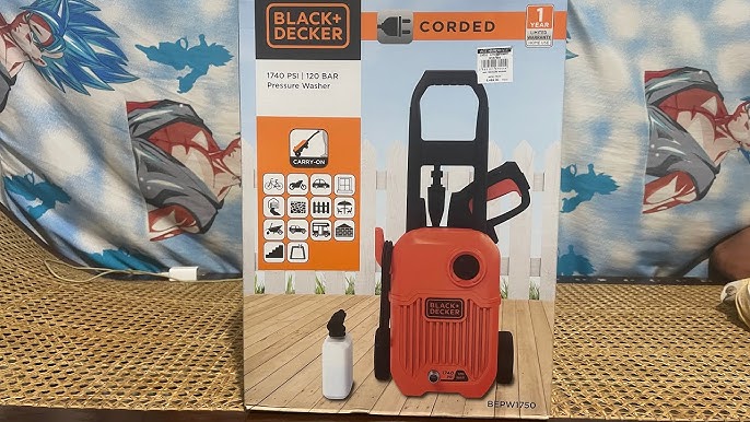 BLACK+DECKER BEPW1600-IN 1300W 1600 PSI 110 Bar Pressure Washer for Car wash