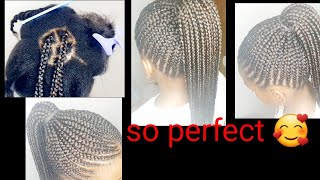 How to start a perfect ponytail feed in braids ponytail cornrow