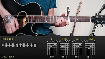 Jessie J - Price Tag ft. B.o.B | Easy Guitar Lesson Tutorial with Chords/Tabs and Rhythm