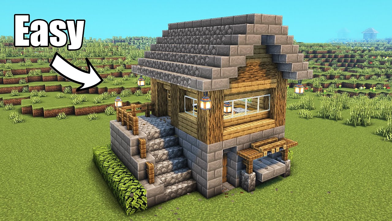 How to Build Minecraft Easy Starter House Tutorial - YouTube