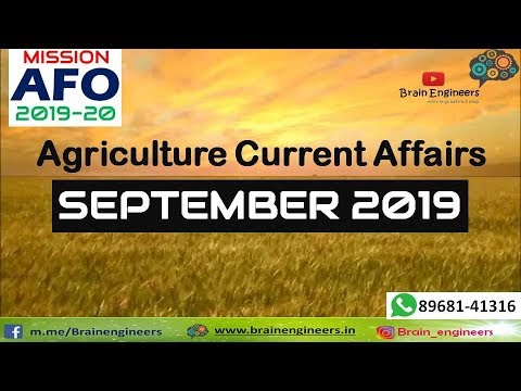 IBPS AFO 2019-20 September 2019 Agriculture Current Affairs by Brain ...