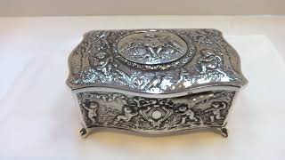 Antique Karl Griesbaum sterling silver singing bird box