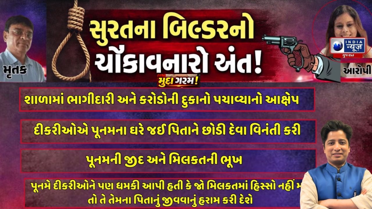 Surat Builder Suicide Case | વધુ પૈસા પડાવવા મહિલાએ રચ્યું આવું ષડયંત્ર- India News Gujarat