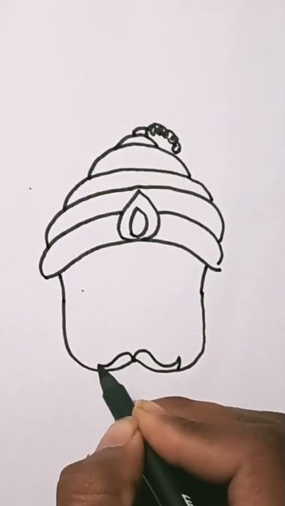 w into Shivaji Maharaj easy drawing #drawing #shorts