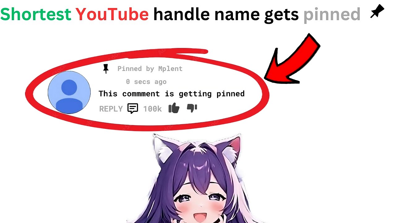 Shortest Youtube handle name gets pinned in the comments - YouTube