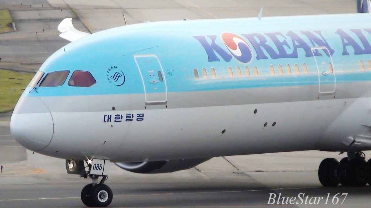 Korean Air Boeing 787-9 (HL8085) takeoff from KIX/RJBB (Osaka - Kansai) RWY 24L