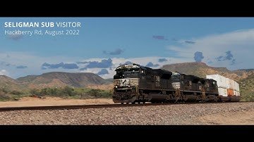 Flashing ditch lights on the BNSF Southern Transcon - three NS leaders WB at Hackberry Road.
