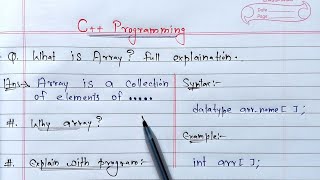 C++ Arrays | What is Array? full Explanation