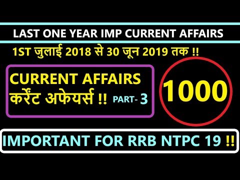 important current affairs for ntpc 2019