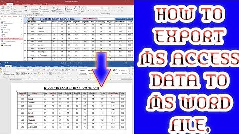 How to Export MS Access data to MS Word file || Dawood Academy