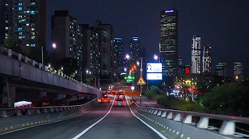 Night Driving Seoul City | Gangnam and Expressway with Chill Lofi Hiphop Beats POV 4K HDR