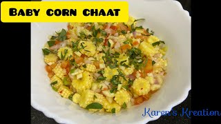 Baby corn chaat | Best healthy recipe| No oil | Quick & Tasty | Karen's Kreation |‍ #shorts