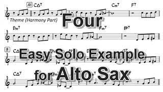 Four - Easy Solo Example for Alto Sax