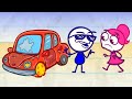 Pencilmate Pencilmiss DRIVE FUN CARS Compilation Cartoons Animation Pencilmation 