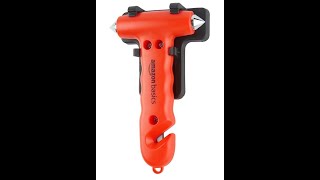 Amazon Basics Car Safety Window Hammer and Seat Belt Cutter with Holder