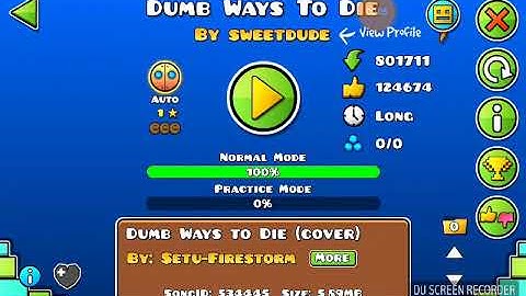 "DUMB WAYS TO DIE" auto GEOMETRY DASH LEVEL BY SWEETDUDE