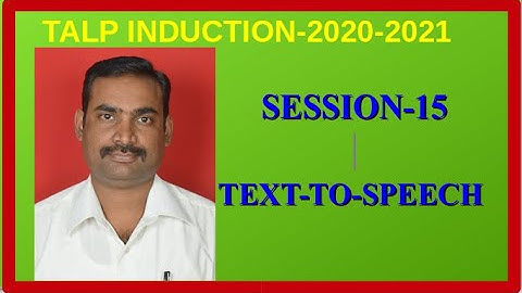 TALP INDUCTION Session 15