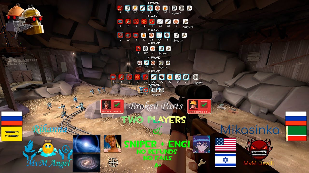 TF2 MvM Broken Parts Sniper + Engineer NR NF A+ (Two players only)  @MvMAngel & @Repeater228