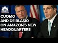Mayor de Blasio and Governor Cuomo discuss Amazon's new headquarters in NYC