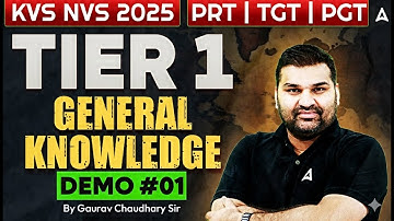 KVS NVS Vacancy 2025 | KVS NVS General Knowledge Demo Class-1| KVS NVS GK By Gaurav Sir