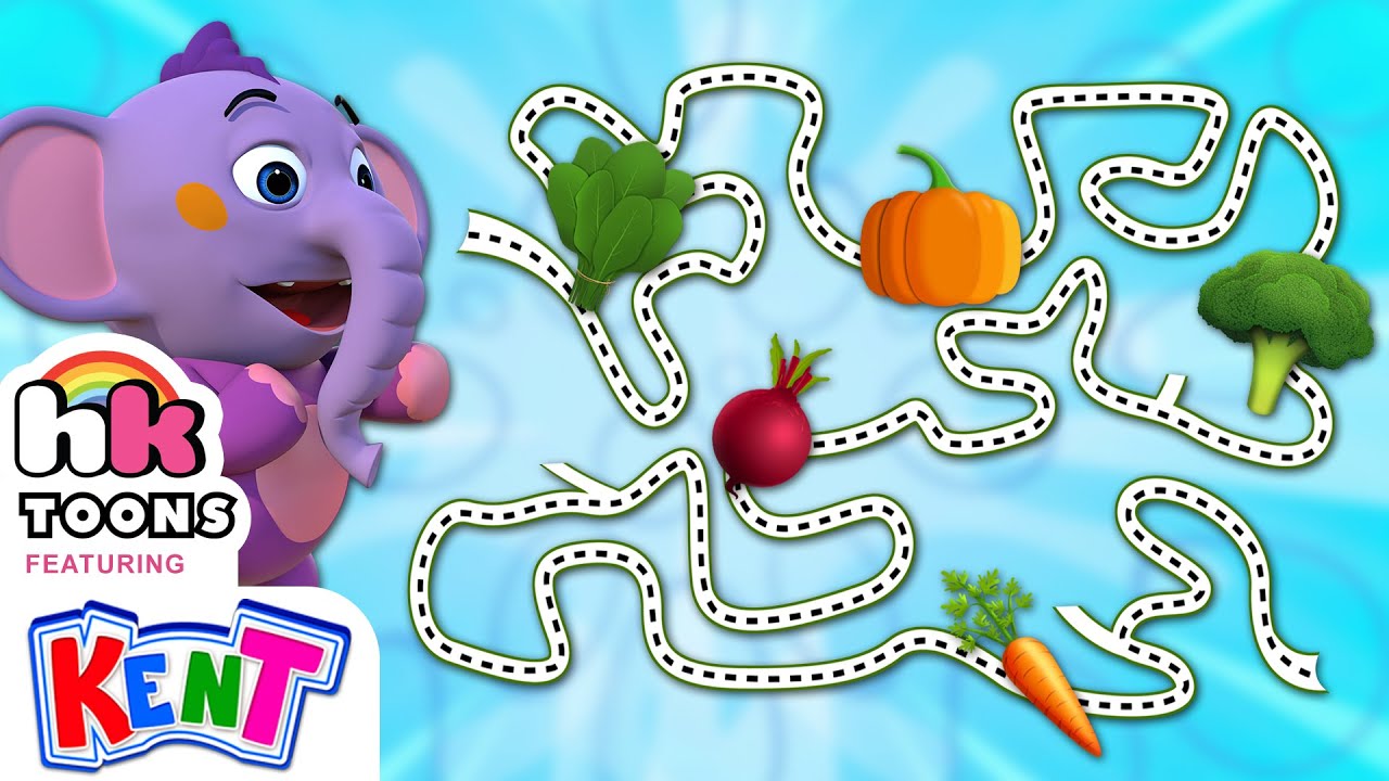 ⁣Vegetable Maze With Kent | Learning Videos For Kids | Hooplakidz Toons