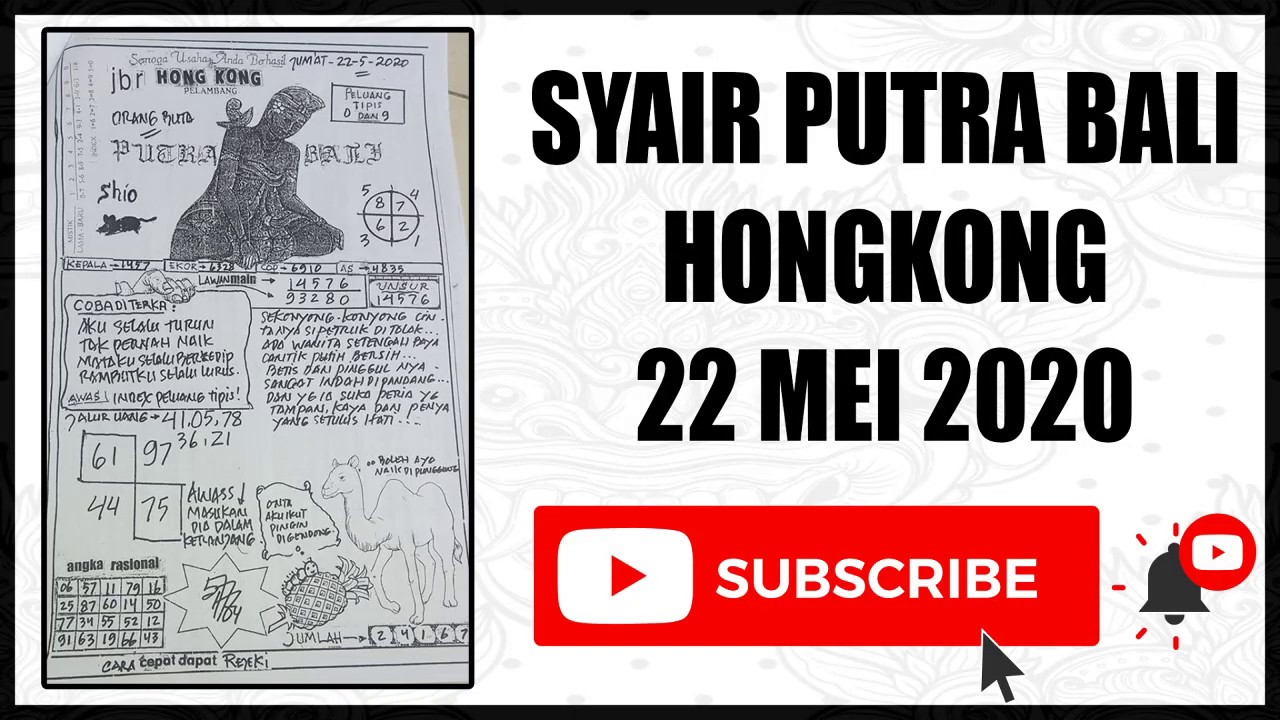 Syair Putra Bali Hk Syair Putra Bali Kode Syair Hk 22 Mei 2020 Youtube