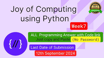 NPTEL The Joy of Computing using python week 7 all 3 programming assignment answer with link of code