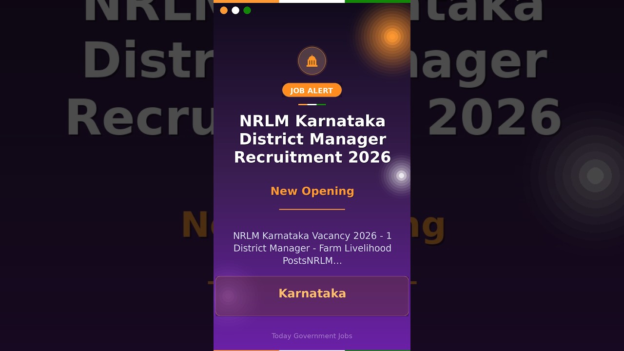 NRLM Karnataka District Manager Recruitment 2026